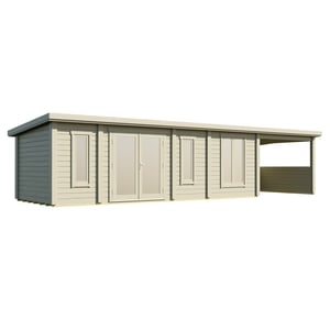 Lillevilla Pent with Canopy Log Cabin 10.4m x 3m